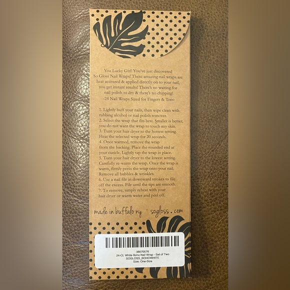 NWT So Gloss Nail Wraps Heat Activated White Boho 24 Count - Picture 3 of 3